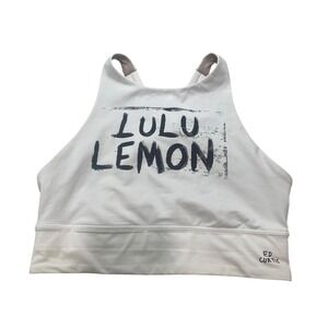 Lululemon x Ed Curtis White Graphic Long Line Sports Bra Crop Top